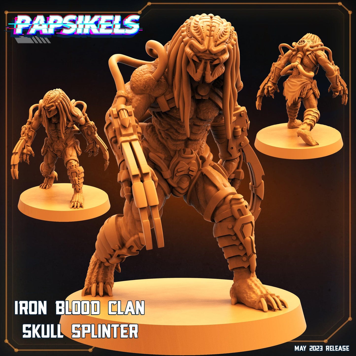 3D Printed Papsikels May 2023 Scifi - Star Entrance - Into The Multi World Set Iron Blood Clan Skull Set 28mm 32mm