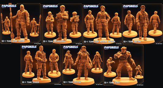 3D Printed Papsikels May 2023 Scifi - Star Entrance - Into The Multi World Set SE-1 Team 28mm 32mm