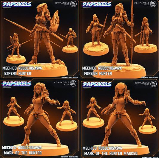 3D Printed Papsikels Mechico Noguchisawa Human Hunter Set Skull Hunters Army Bundle 2 28mm 32mm