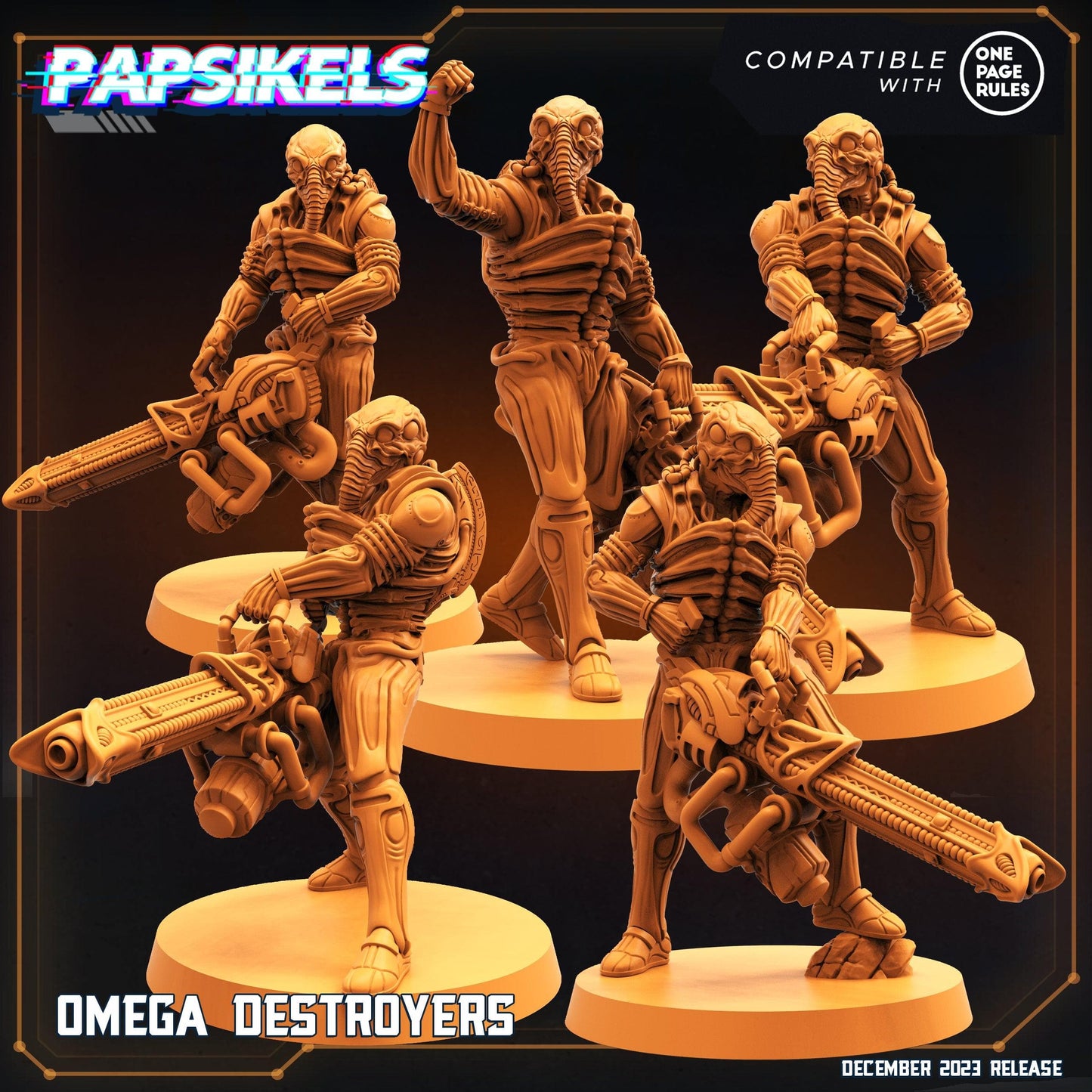 3D Printed Papsikels Omega Destroyers 28mm 32mm