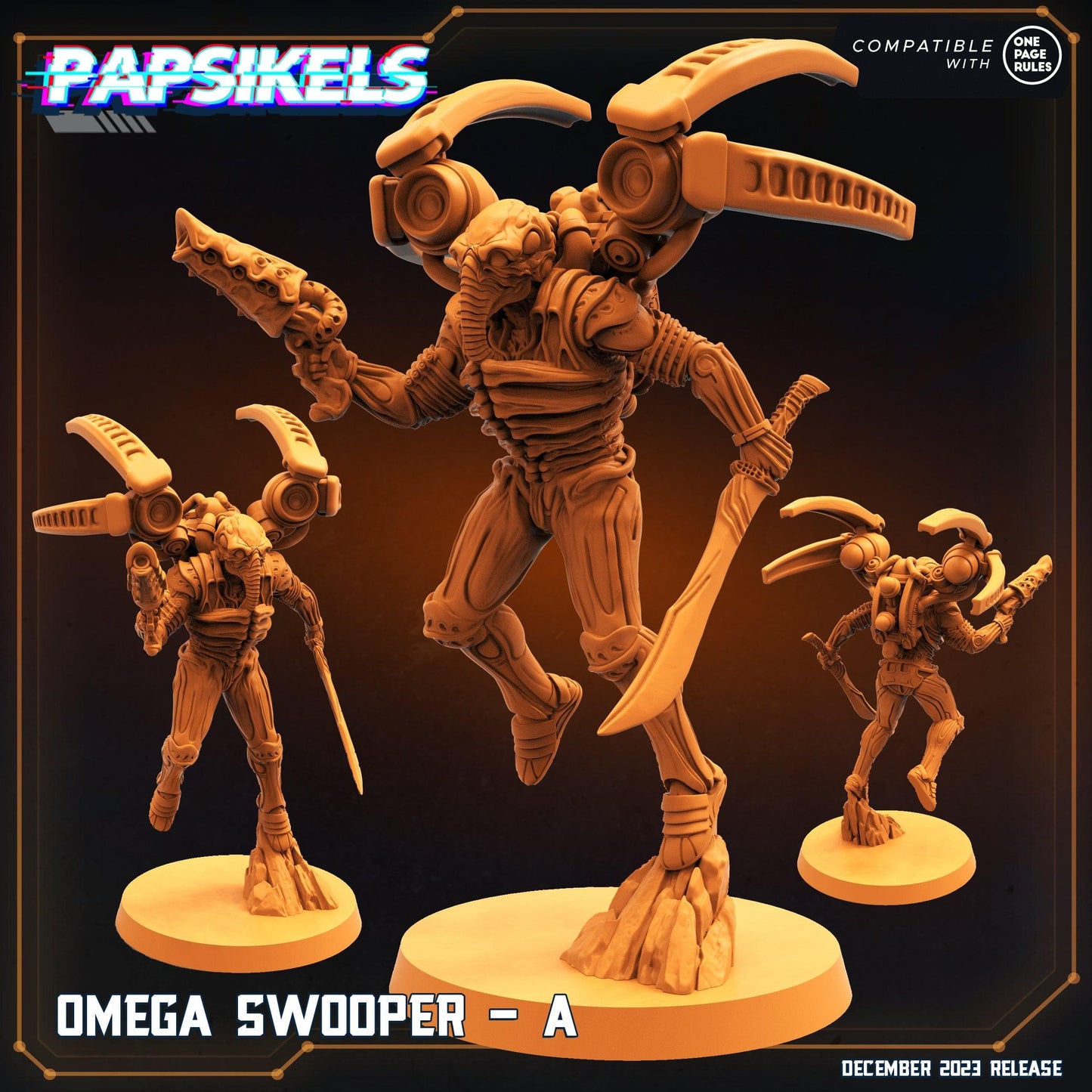 3D Printed Papsikels Omega Swoopers 28mm 32mm