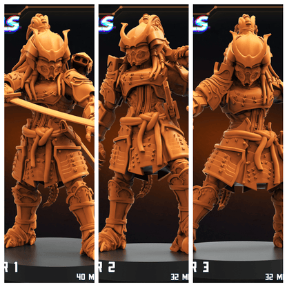 3D Printed Papsikels Oni Samurai Skull Hunter Set SEPTEMBER 2024 SCIFI 28mm 32mm