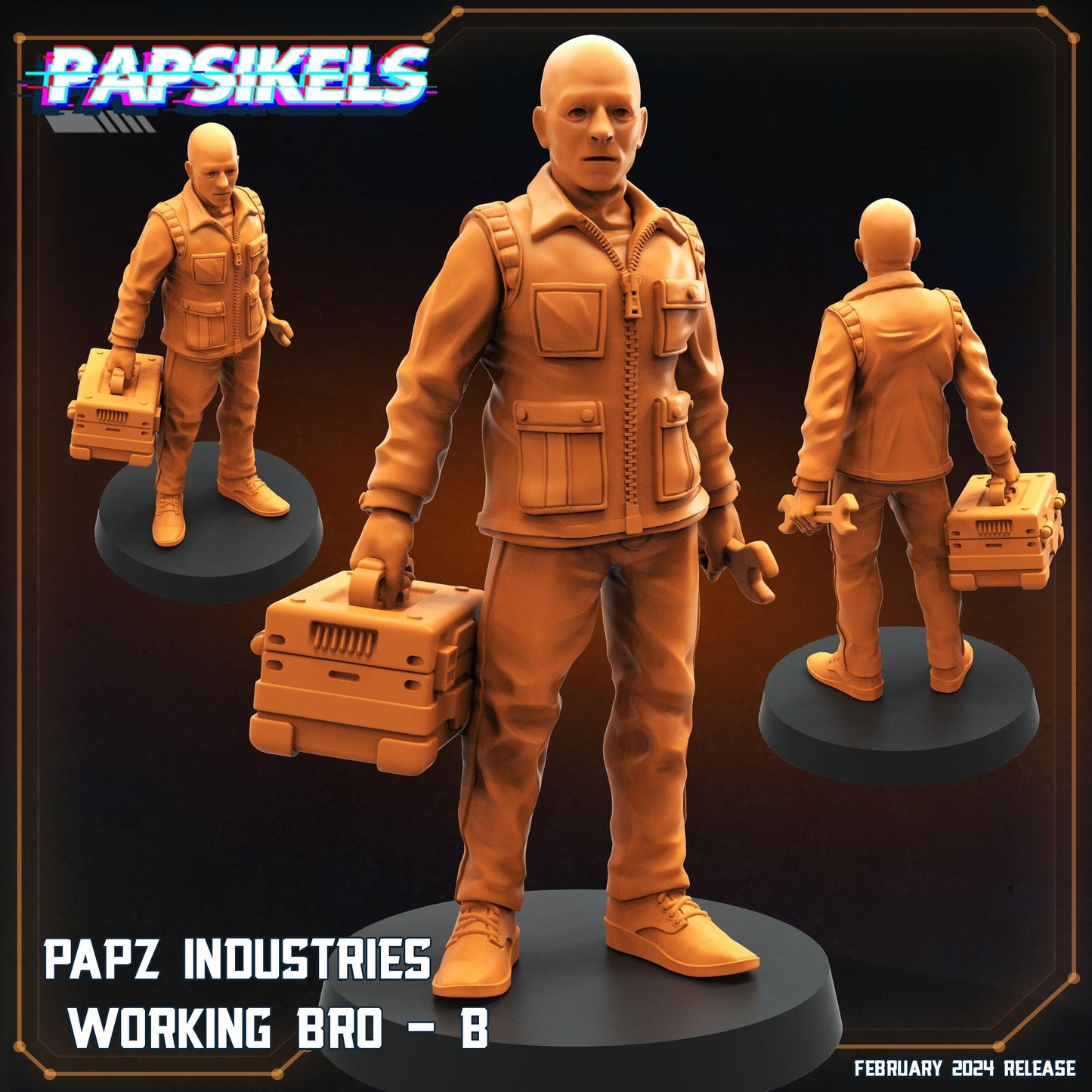 3D Printed Papsikels Papz Industries Working Bros Set 1 28mm 32mm