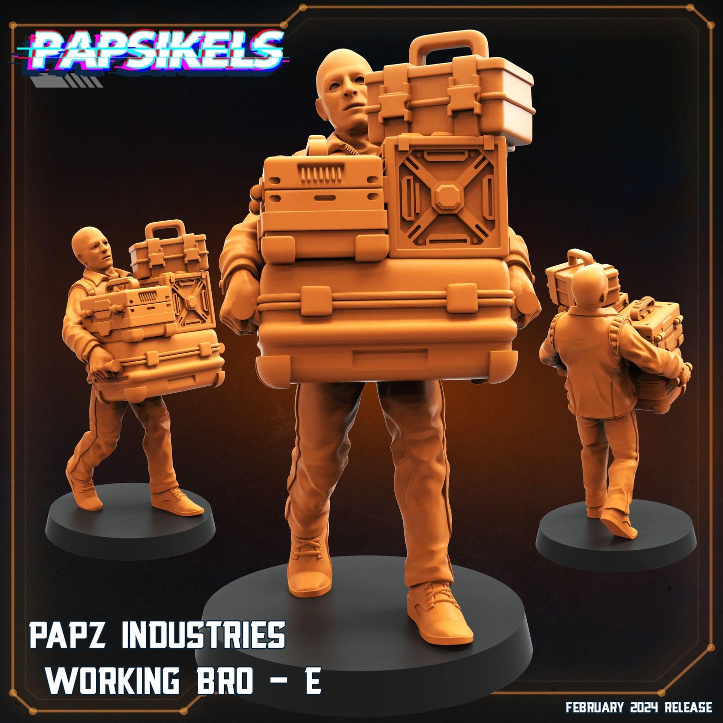 3D Printed Papsikels Papz Industries Working Bros Set 1 28mm 32mm