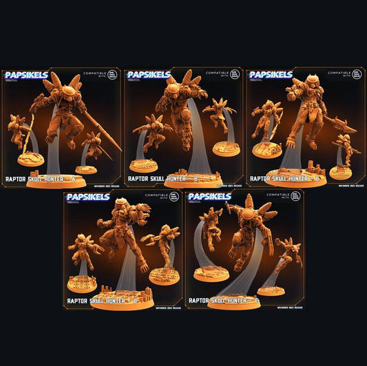3D Printed Papsikels Raptor Skull Hunters Set Skull Hunters Army Bundle 2 28mm 32mm