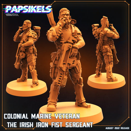 3D Printed Papsikels Sci-FI Colonial Marine Veteran The Irish Iron Sergeant - 28mm 32mm