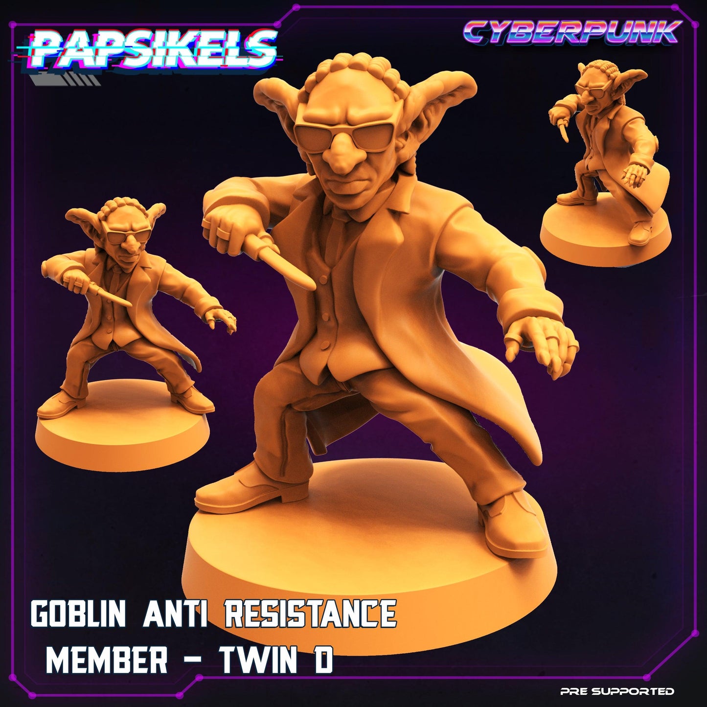 3D Printed Papsikels Sci-Fi Goblin Resistance 2 Set Virtua Corpo World  - 28mm 32mm