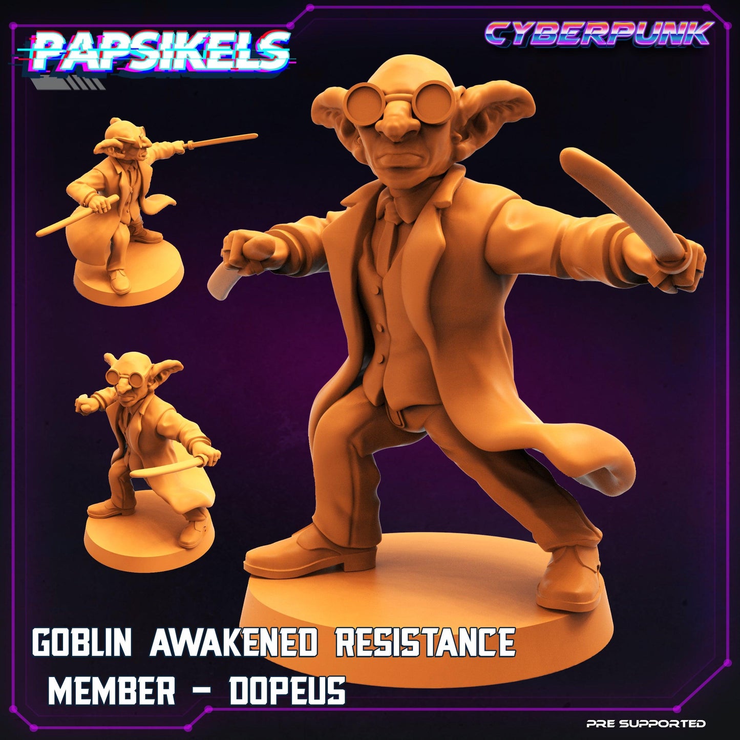 3D Printed Papsikels Sci-Fi Goblin Resistance 2 Set Virtua Corpo World  - 28mm 32mm