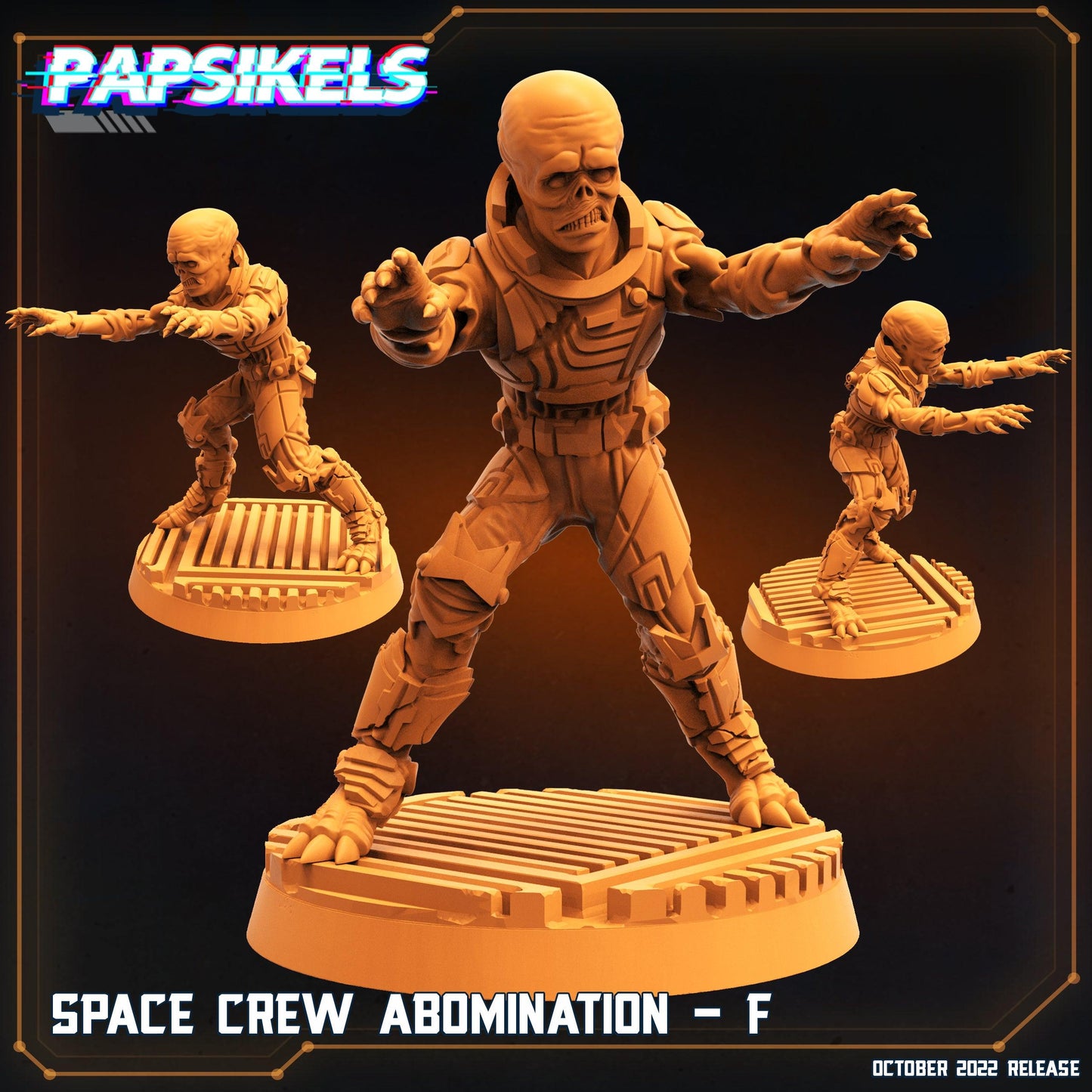 3D Printed Papsikels Sci-Fi Space Crew Abomination Set - 28mm 32mm