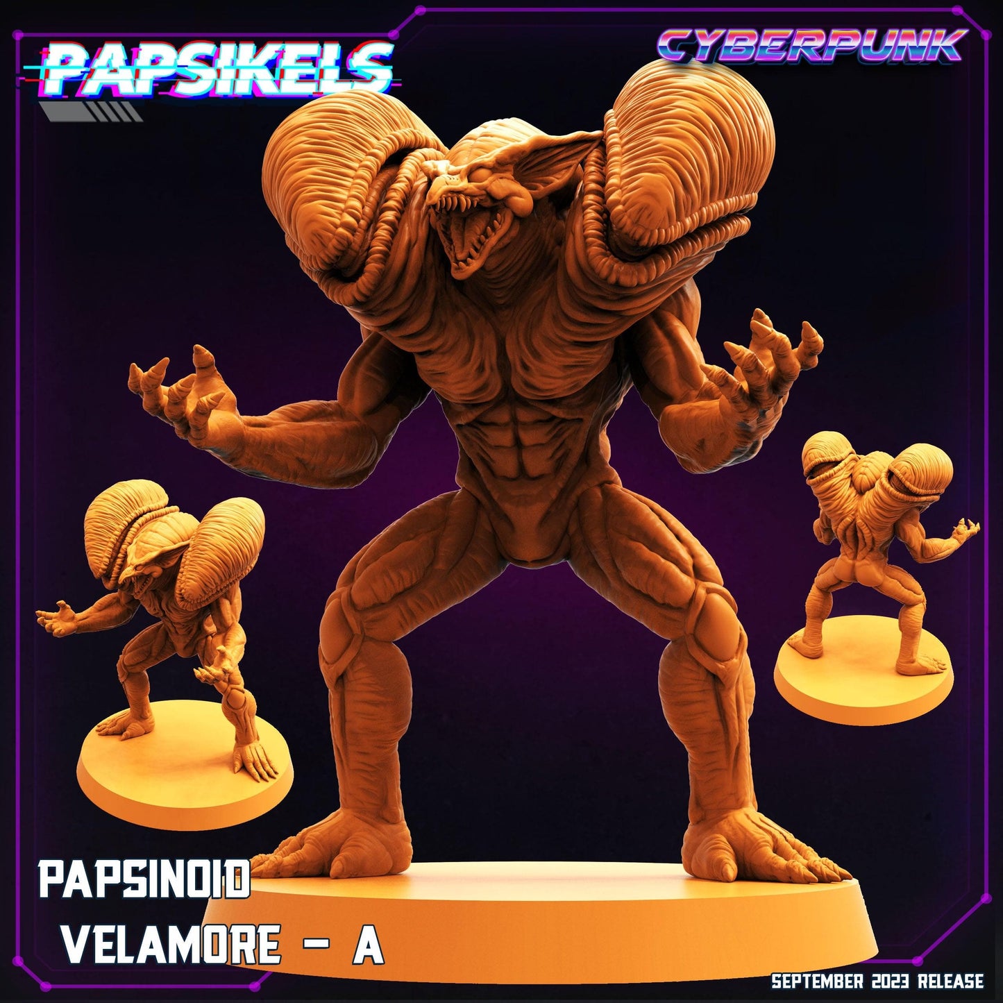 3D Printed Papsikels September 2023 Cyberpunk Papsinoid Baramot Set 28mm 32mm