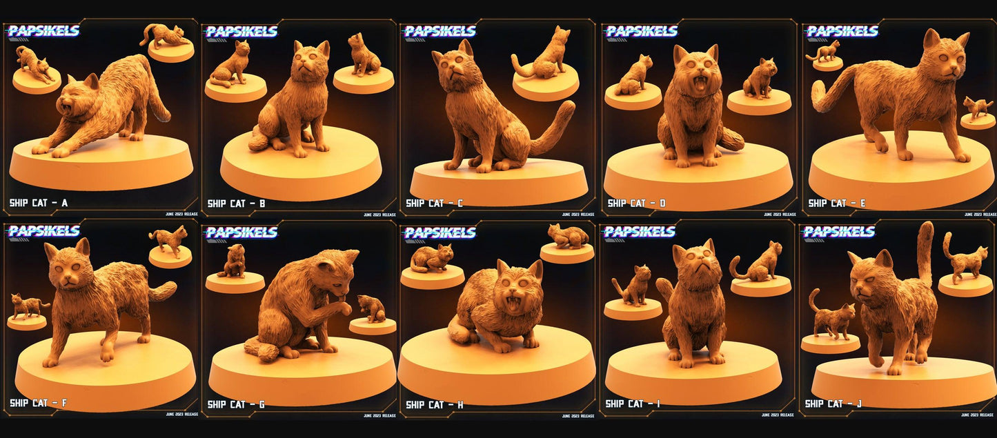 3D Printed Papsikels - Ship Cat Set - 28mm 32mm