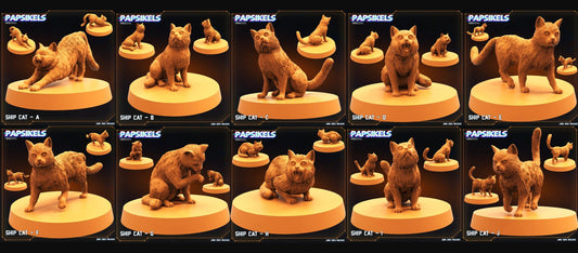 3D Printed Papsikels - Ship Cat Set - 28mm 32mm