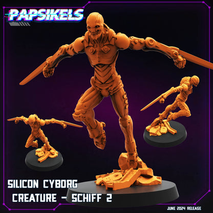 3D Printed Papsikels Silicon Cyborg Creature Schiff Set JUNE 2024 TRIBES - CYBERPUNK 28mm 32mm