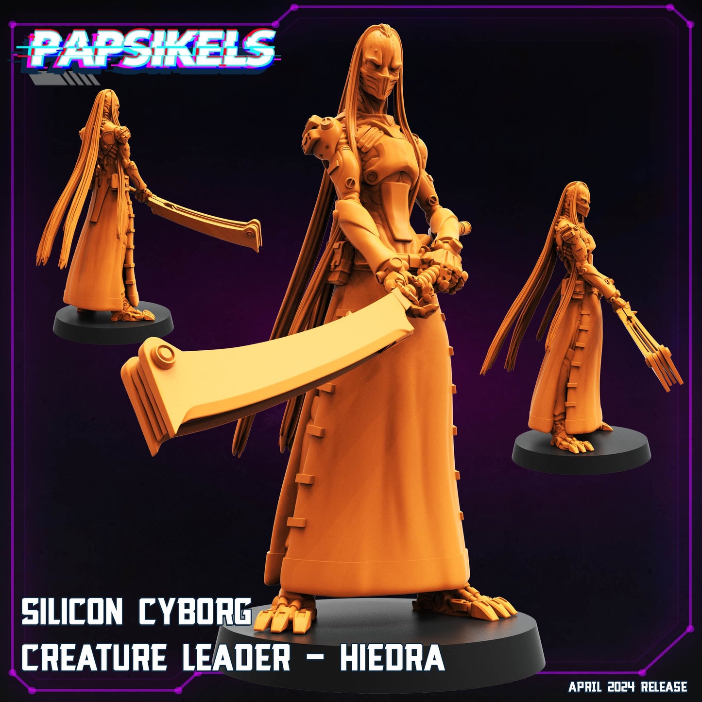 3D Printed Papsikels Silicon Cyborg Creature Set 28mm 32mm