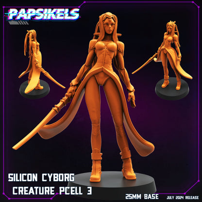 3D Printed Papsikels Silicon Cyborg Creature Set July 2024 Cyberpunk 28mm 32mm