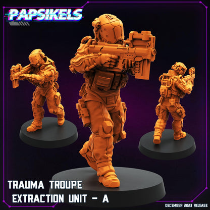 3D Printed Papsikels Trauma Troupe Extraction Unit Set January 2024 Cyberpunk 28mm 32mm