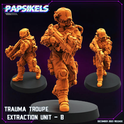 3D Printed Papsikels Trauma Troupe Extraction Unit Set January 2024 Cyberpunk 28mm 32mm