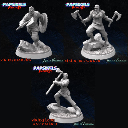 3D Printed Papsikels Viking Set 28mm 32mm