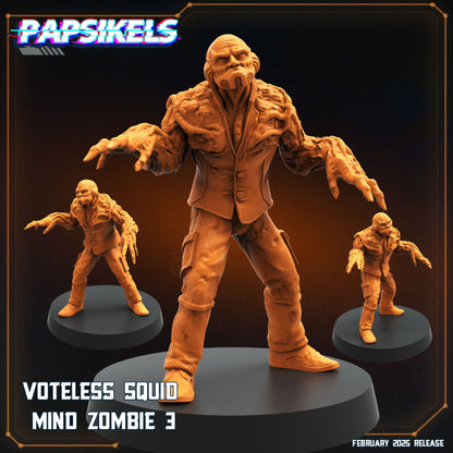 3D Printed Papsikels Voteless Squid Mind Zombie Set February 2025 Scifi 28mm 32mm