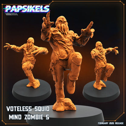 3D Printed Papsikels Voteless Squid Mind Zombie Set February 2025 Scifi 28mm 32mm