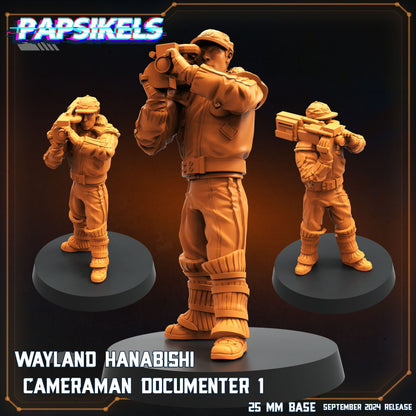 3D Printed Papsikels Wayland Hanabishi Cameraman Documenter Set SEPTEMBER 2024 SCIFI 28mm 32mm