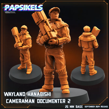 3D Printed Papsikels Wayland Hanabishi Cameraman Documenter Set SEPTEMBER 2024 SCIFI 28mm 32mm