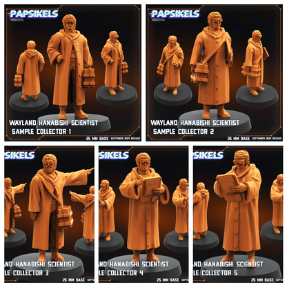 3D Printed Papsikels Wayland Hanabishi Scientist Sample Collectors Set SEPTEMBER 2024 SCIFI 28mm 32mm