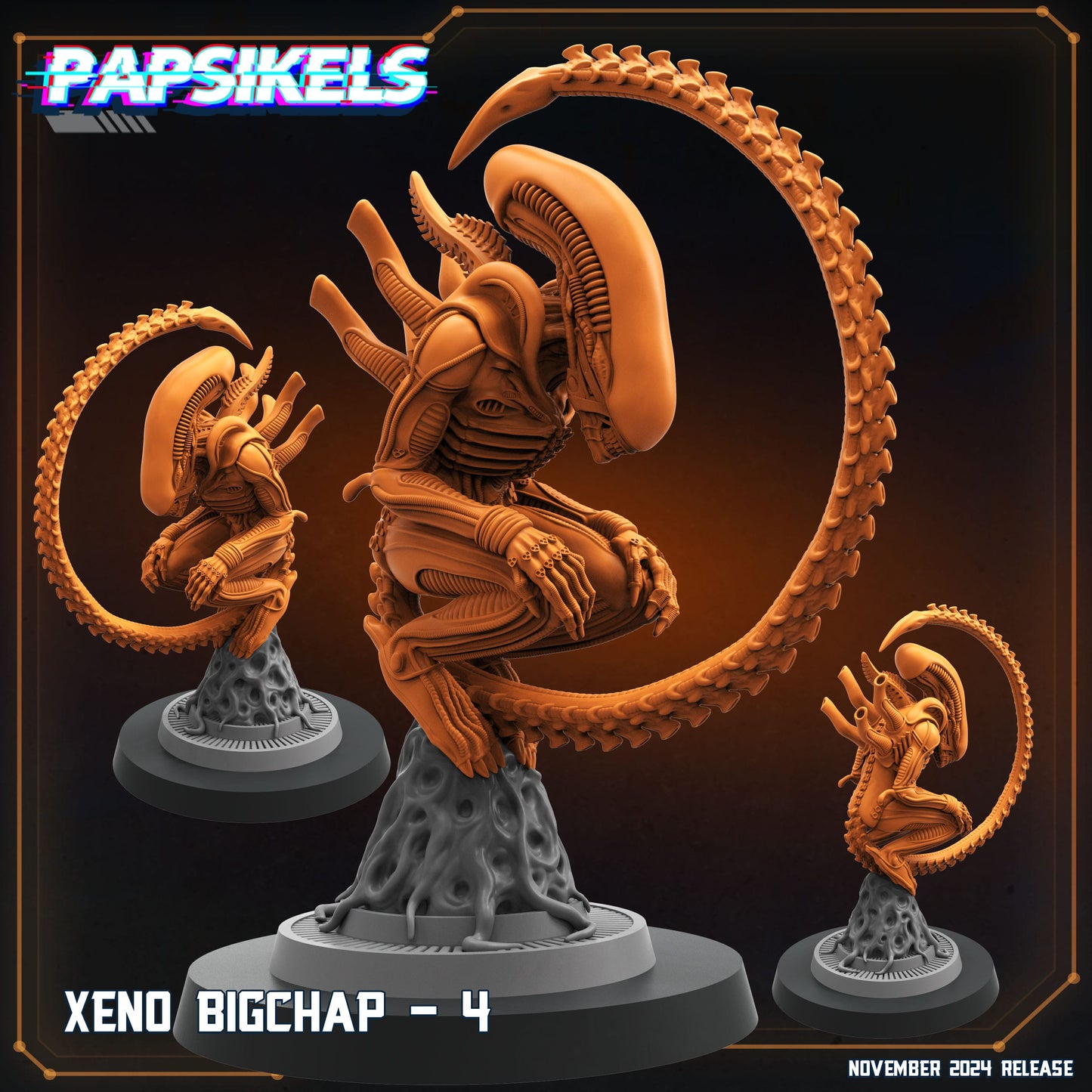 3D Printed Papsikels Xeno Bigchap Nov 2024 Scifi 28mm 32mm