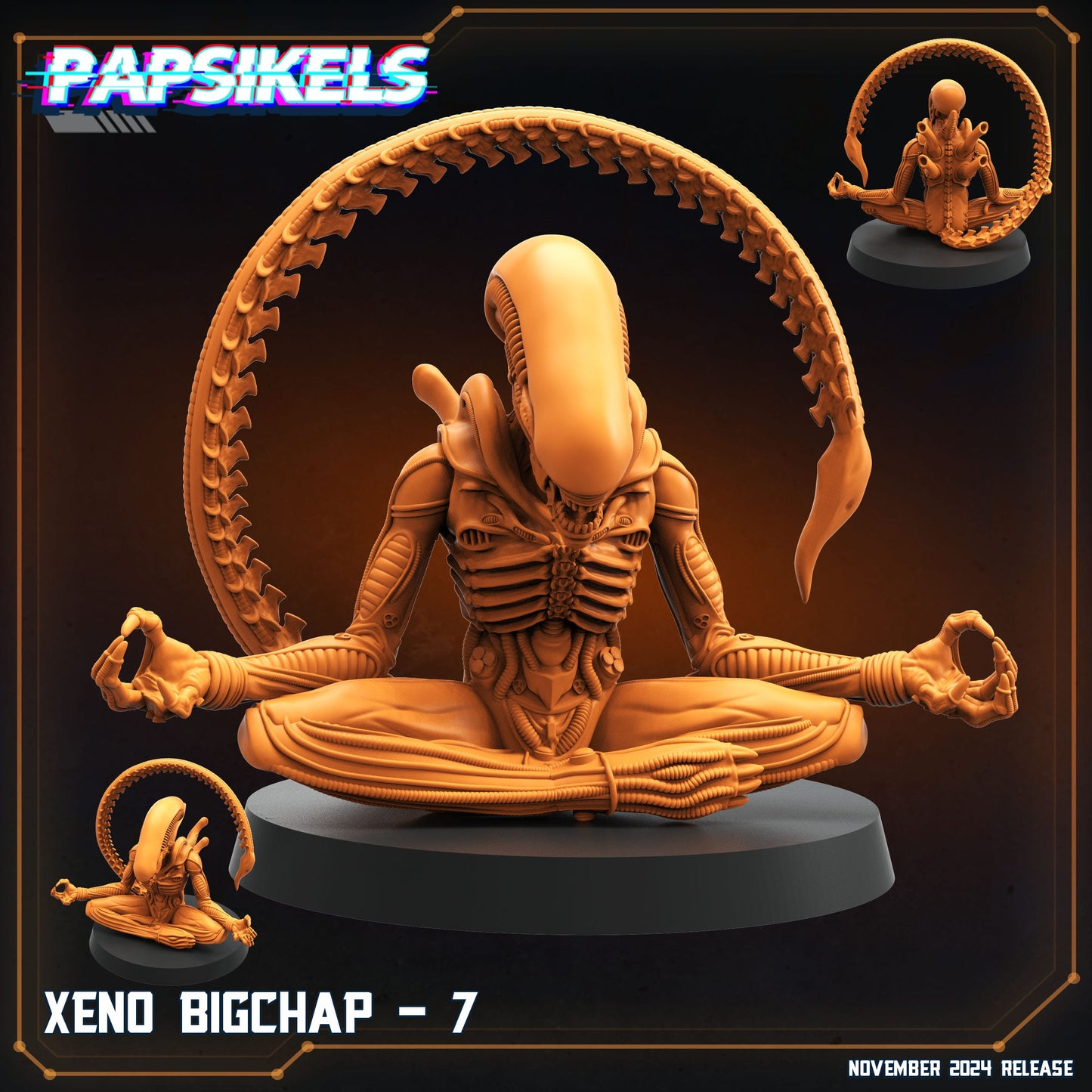 3D Printed Papsikels Xeno Bigchap Nov 2024 Scifi 28mm 32mm