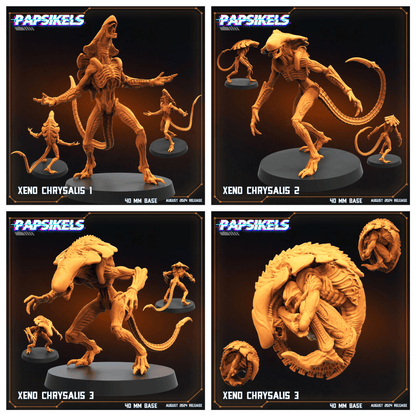 3D Printed Papsikels Xeno Chrysalis Set 28mm 32mm