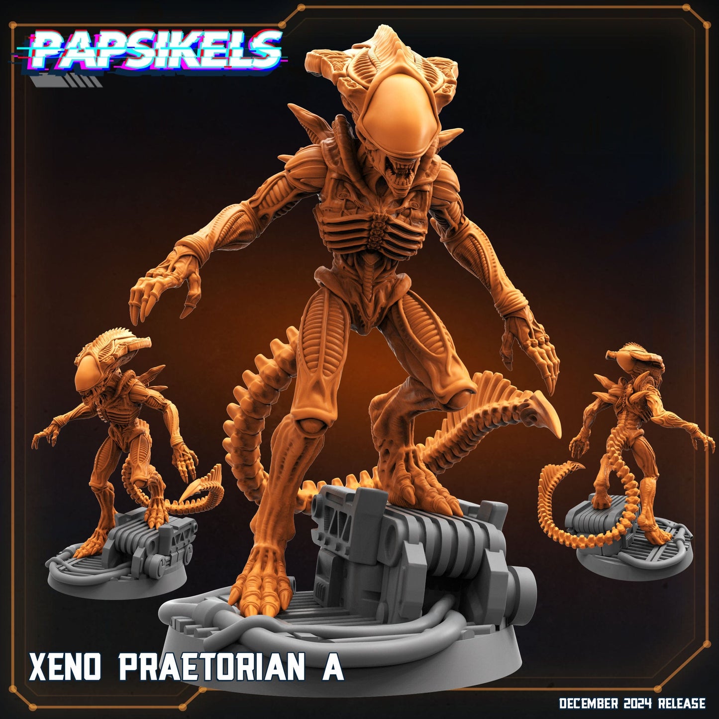 3D Printed Papsikels Xeno Praetorian Dec. 2024 SciFi 28mm 32mm