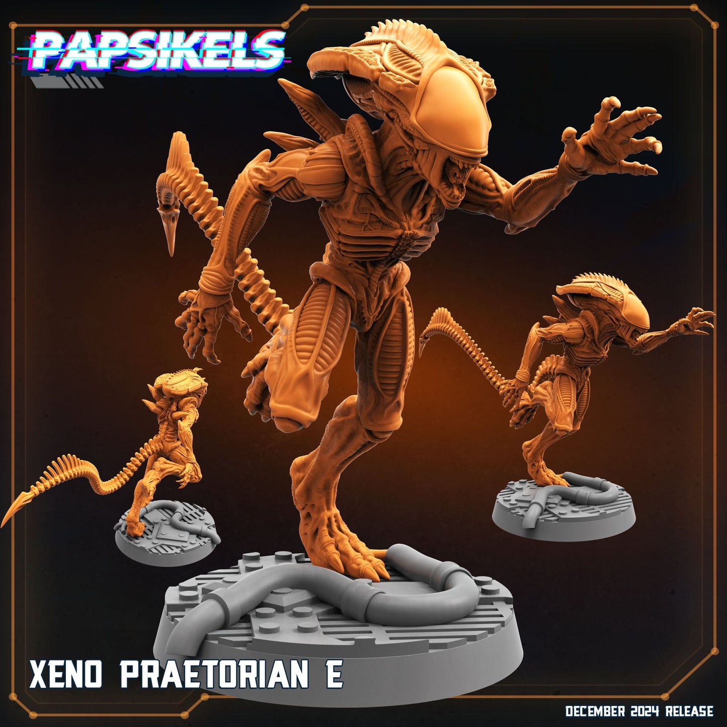 3D Printed Papsikels Xeno Praetorian Dec. 2024 SciFi 28mm 32mm