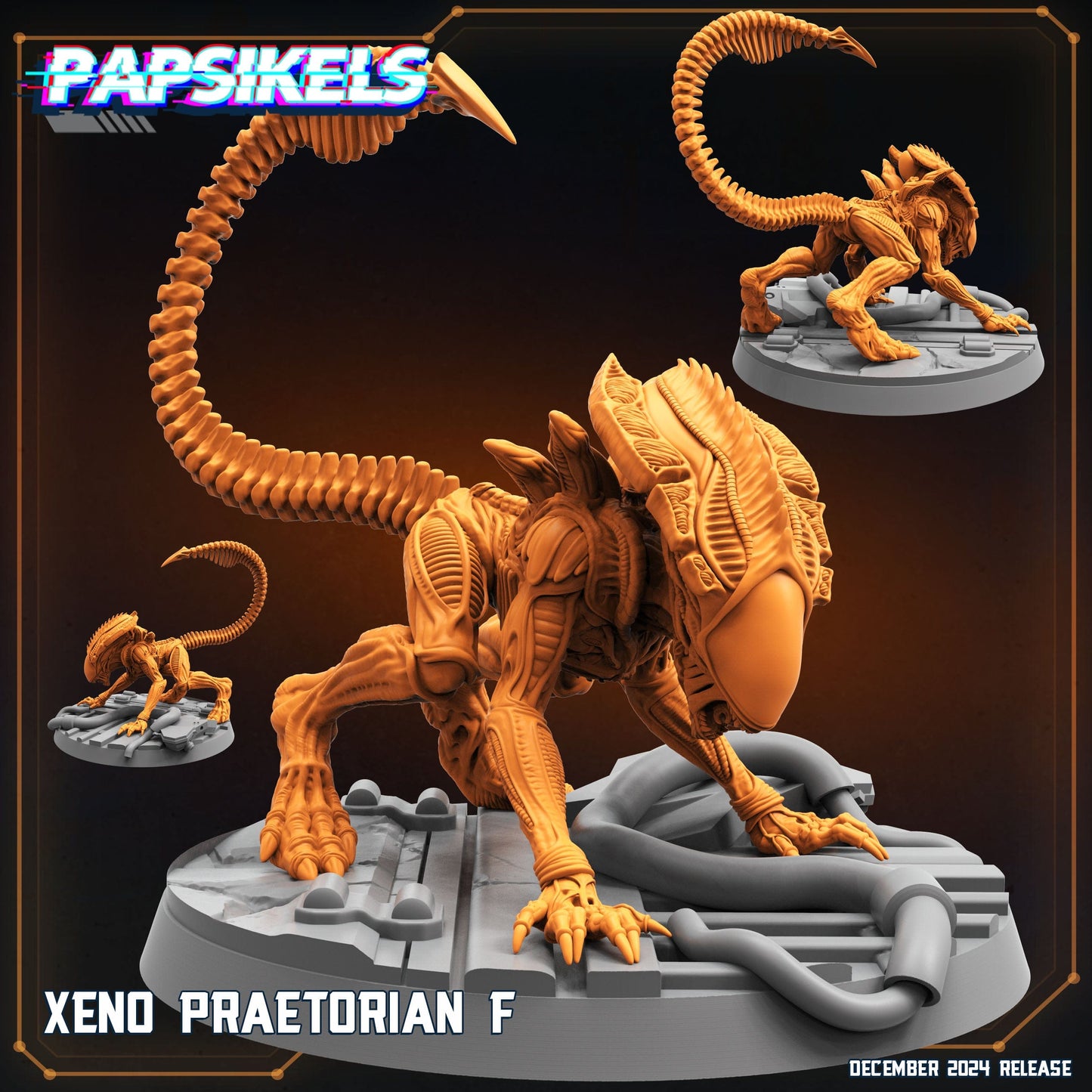 3D Printed Papsikels Xeno Praetorian Dec. 2024 SciFi 28mm 32mm