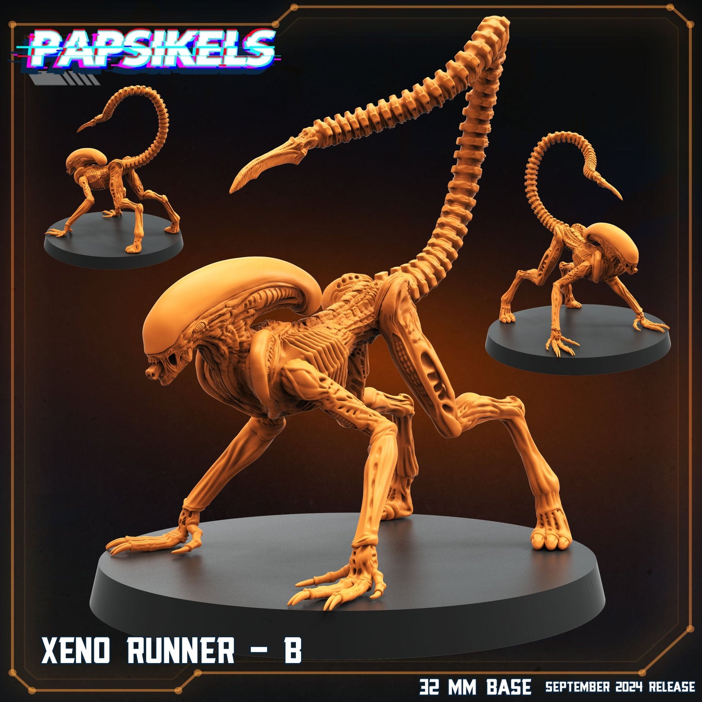 3D Printed Papsikels Xeno Runners Set SEPTEMBER 2024 SCIFI 28mm 32mm