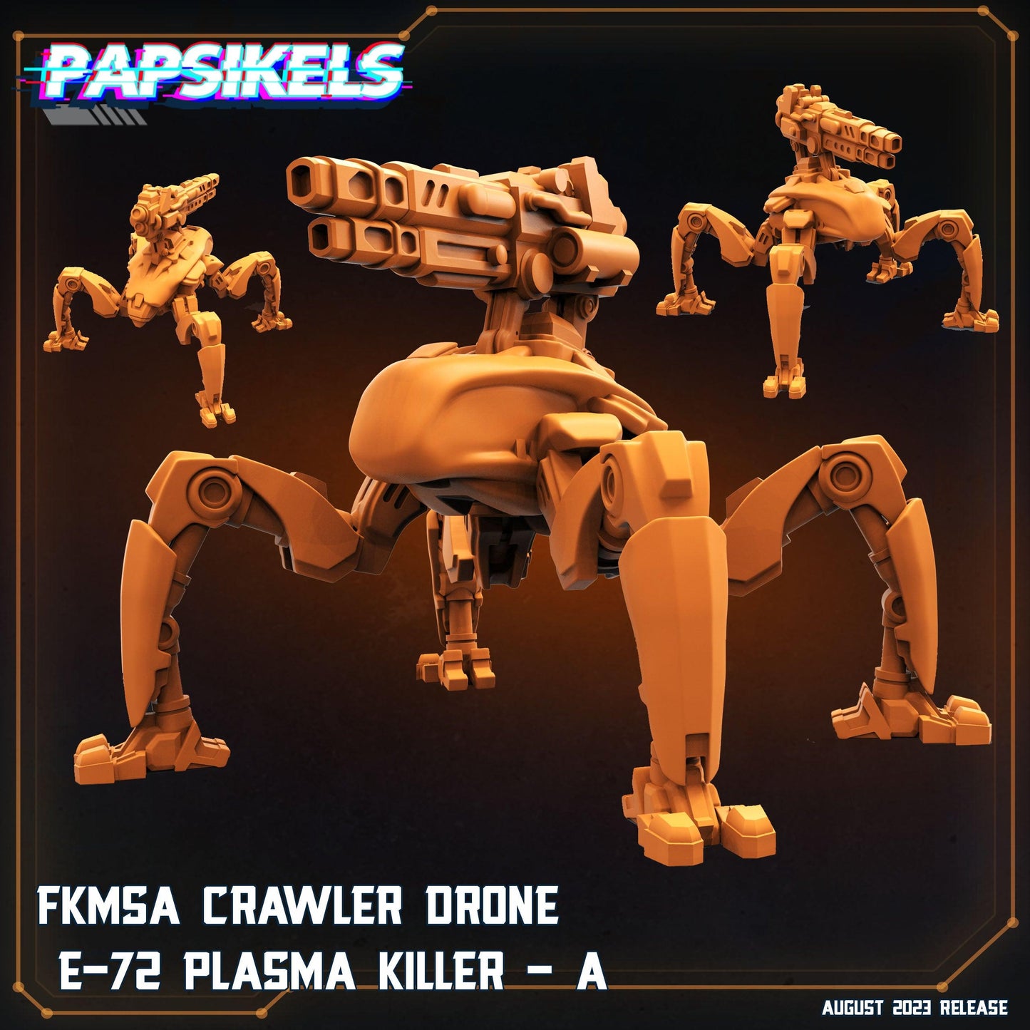 3D Printed Papsikels Xenowars Genesis Fkmsa Crawler Drone E 72 Plasma Killer Set 28mm 32mm