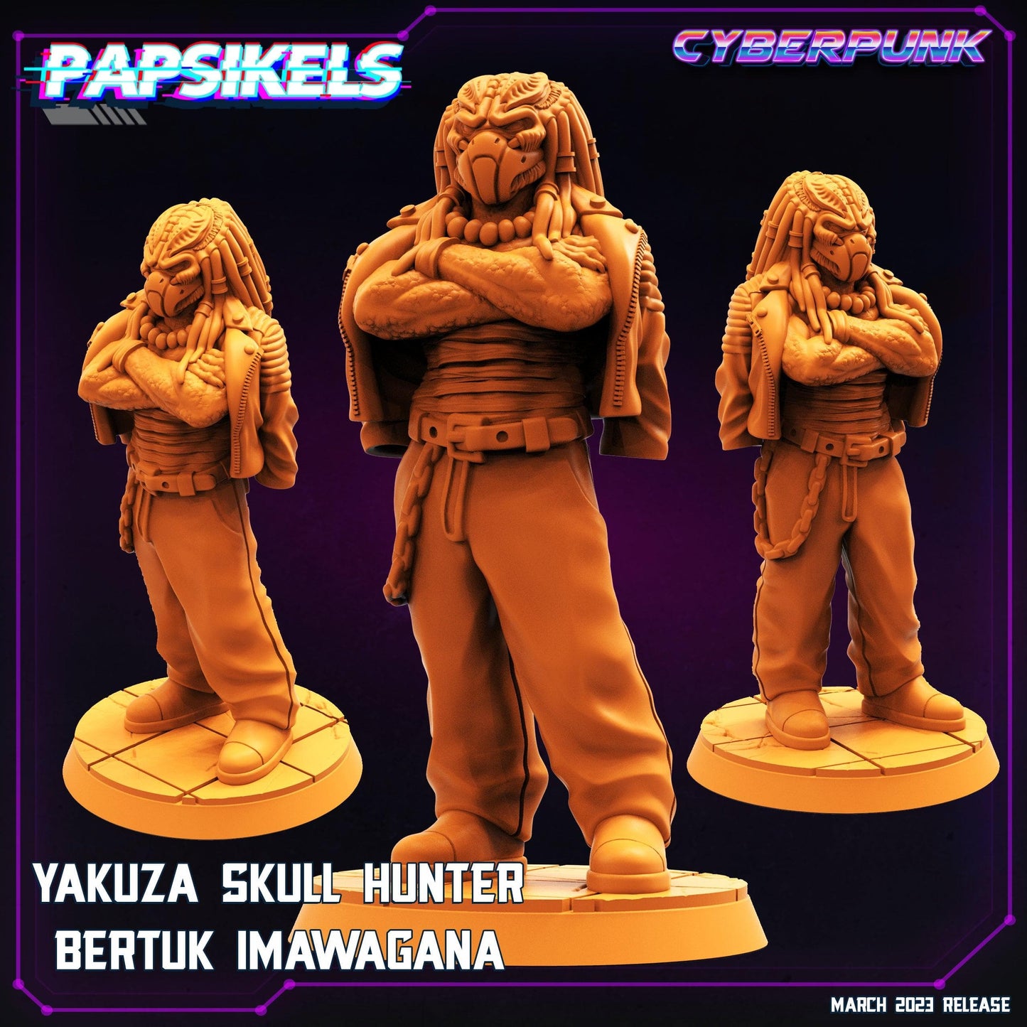 3D Printed Papsikels - Yakuza Skull Hunter Set March 2023 Cyberpunk - 28mm 32mm