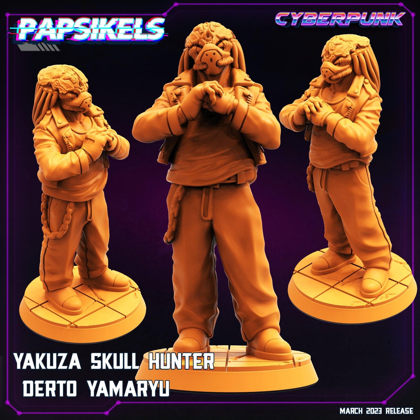 3D Printed Papsikels - Yakuza Skull Hunter Set March 2023 Cyberpunk - 28mm 32mm