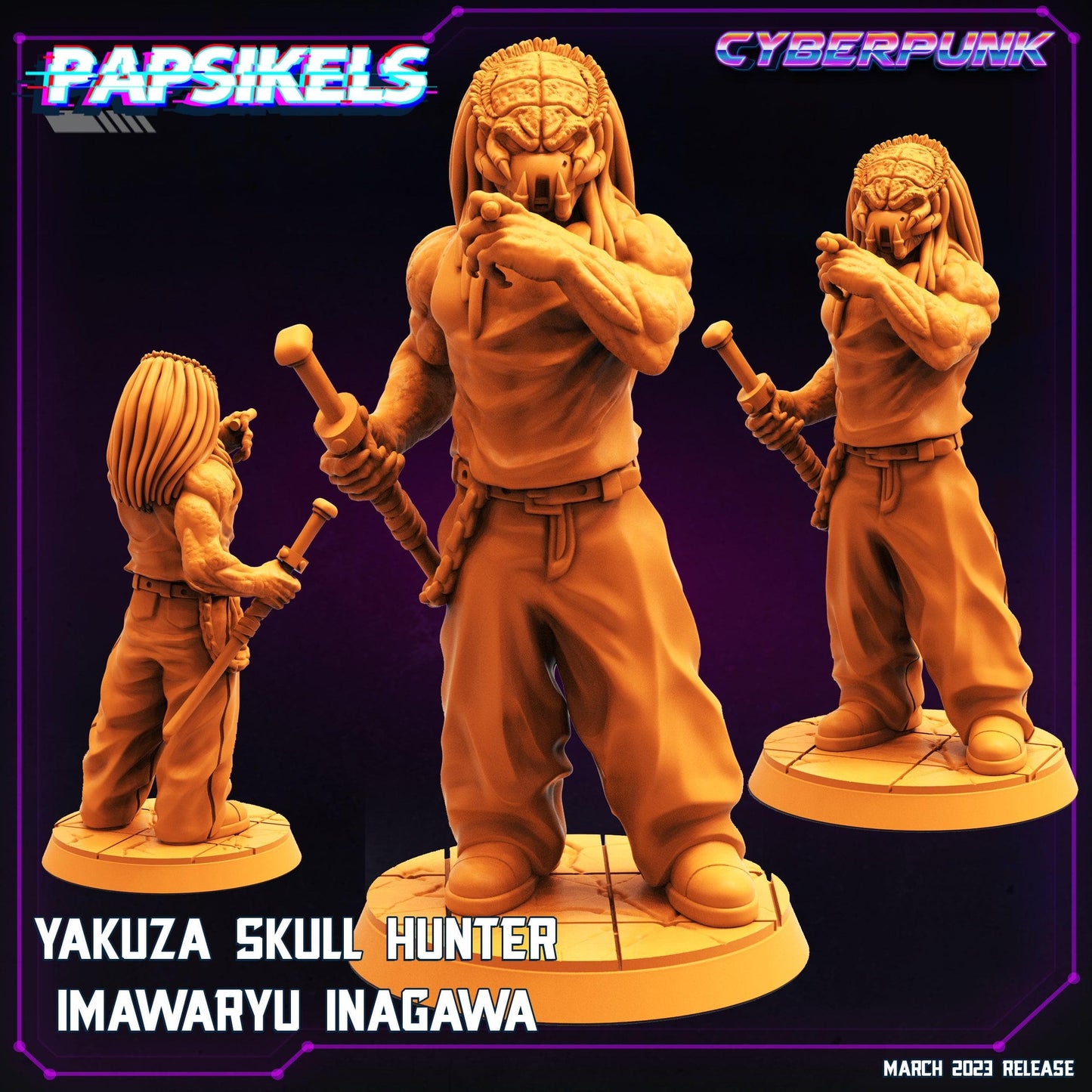 3D Printed Papsikels - Yakuza Skull Hunter Set March 2023 Cyberpunk - 28mm 32mm