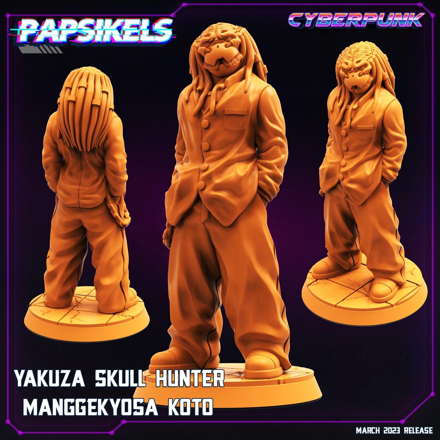 3D Printed Papsikels - Yakuza Skull Hunter Set March 2023 Cyberpunk - 28mm 32mm