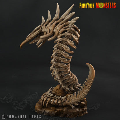 3D Printed Print Your Monster The Ancient Bones Pack - Giant Bones Serpent 28mm 32mm D&D