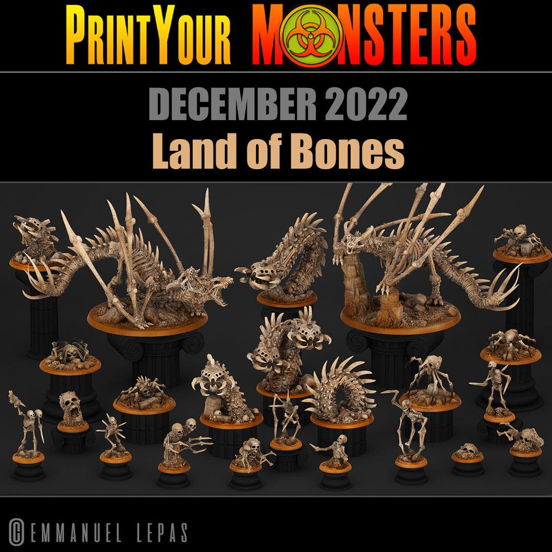 3D Printed Print Your Monsters 2 Bones Spiders Land of Bones Set 28mm - 32mm D&D Wargaming