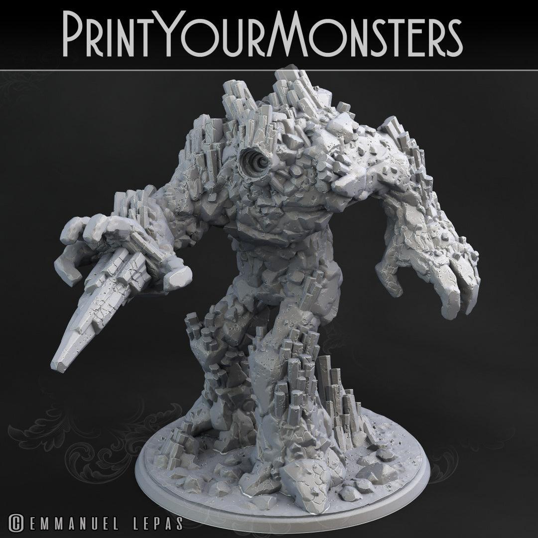 3D Printed Print Your Monsters Basalt Earth Elemental Set 28mm - 32mm D&D Wargaming