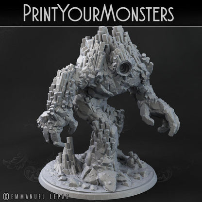 3D Printed Print Your Monsters Basalt Earth Elemental Set 28mm - 32mm D&D Wargaming