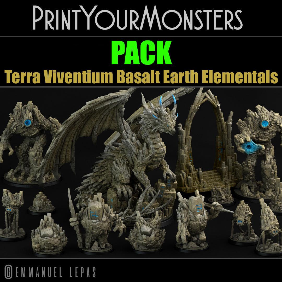 3D Printed Print Your Monsters Basalt Earth Elemental Set 28mm - 32mm D&D Wargaming