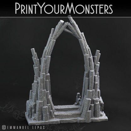 3D Printed Print Your Monsters Basalt Portal Basalt Earth Elemental Set 28mm - 32mm D&D Wargaming