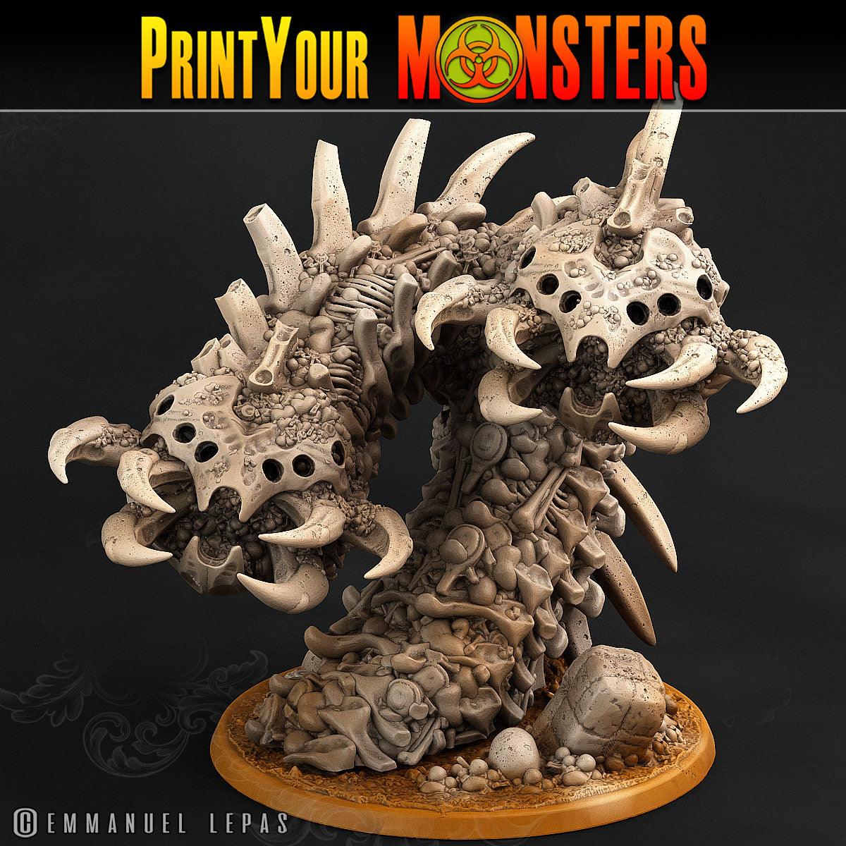3D Printed Print Your Monsters Bones Worms Land of Bones Set 28mm - 32mm D&D Wargaming