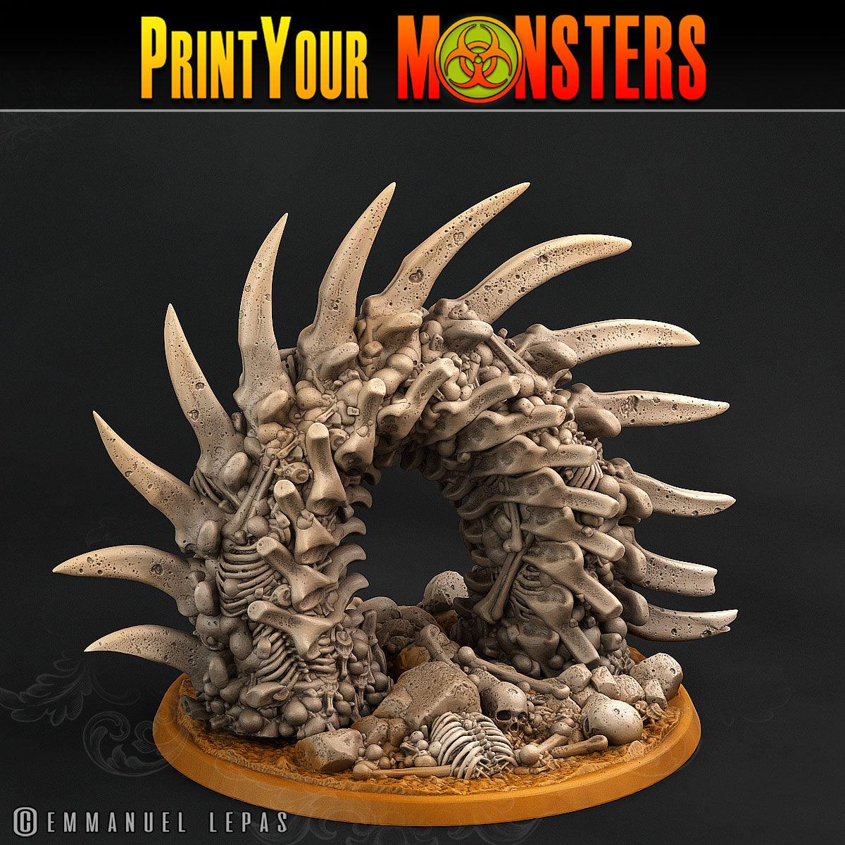 3D Printed Print Your Monsters Bones Worms Land of Bones Set 28mm - 32mm D&D Wargaming