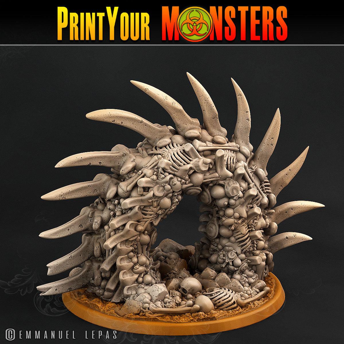 3D Printed Print Your Monsters Bones Worms Land of Bones Set 28mm - 32mm D&D Wargaming