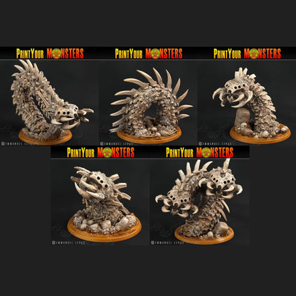 3D Printed Print Your Monsters Bones Worms Land of Bones Set 28mm - 32mm D&D Wargaming