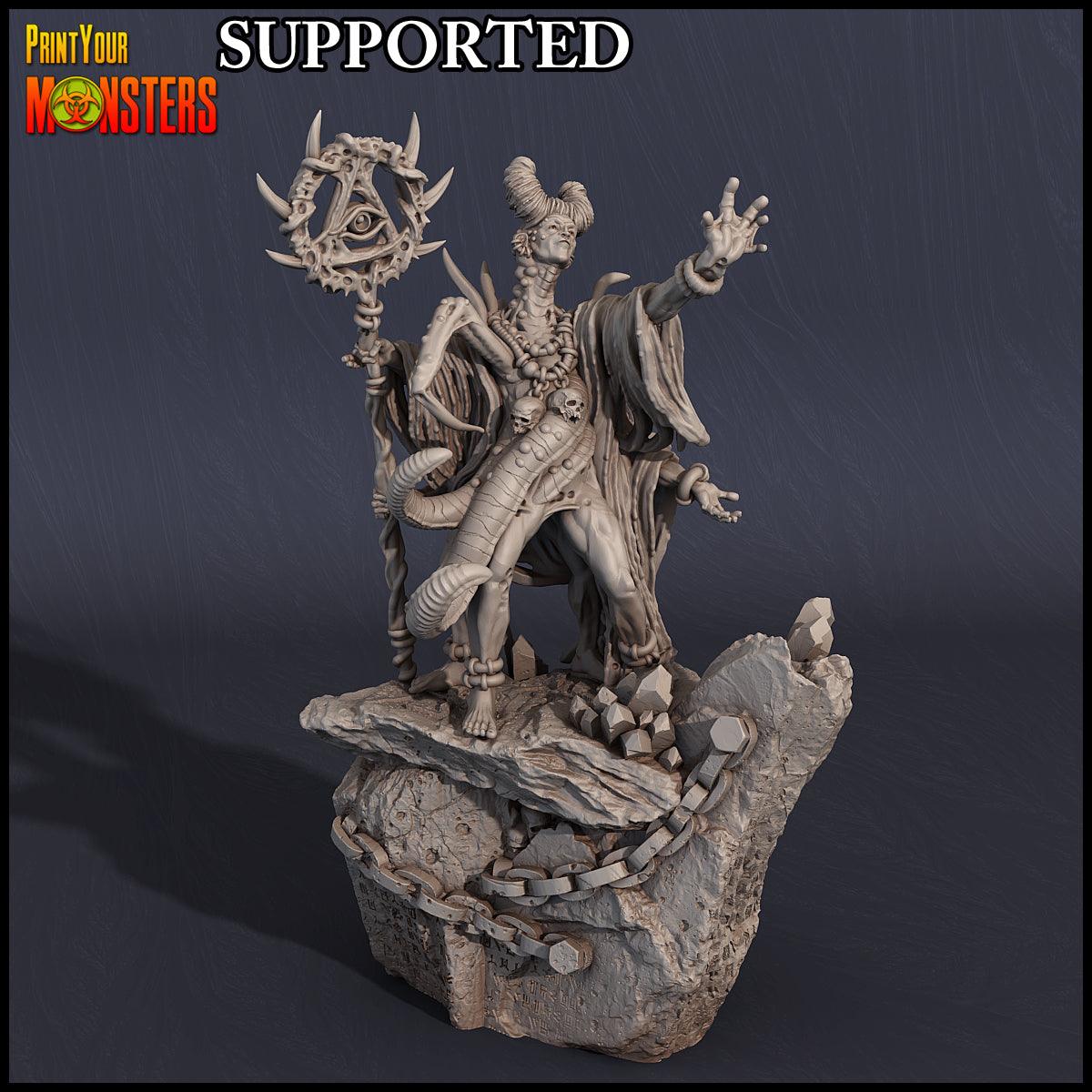 3D Printed Print Your Monsters Chaos Sorcerer Chaos Creature Packer  28mm - 32mm D&D Wargaming